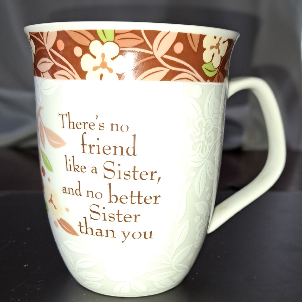 Floral Sister Quote Mug, Porcelain, History &Heraldry